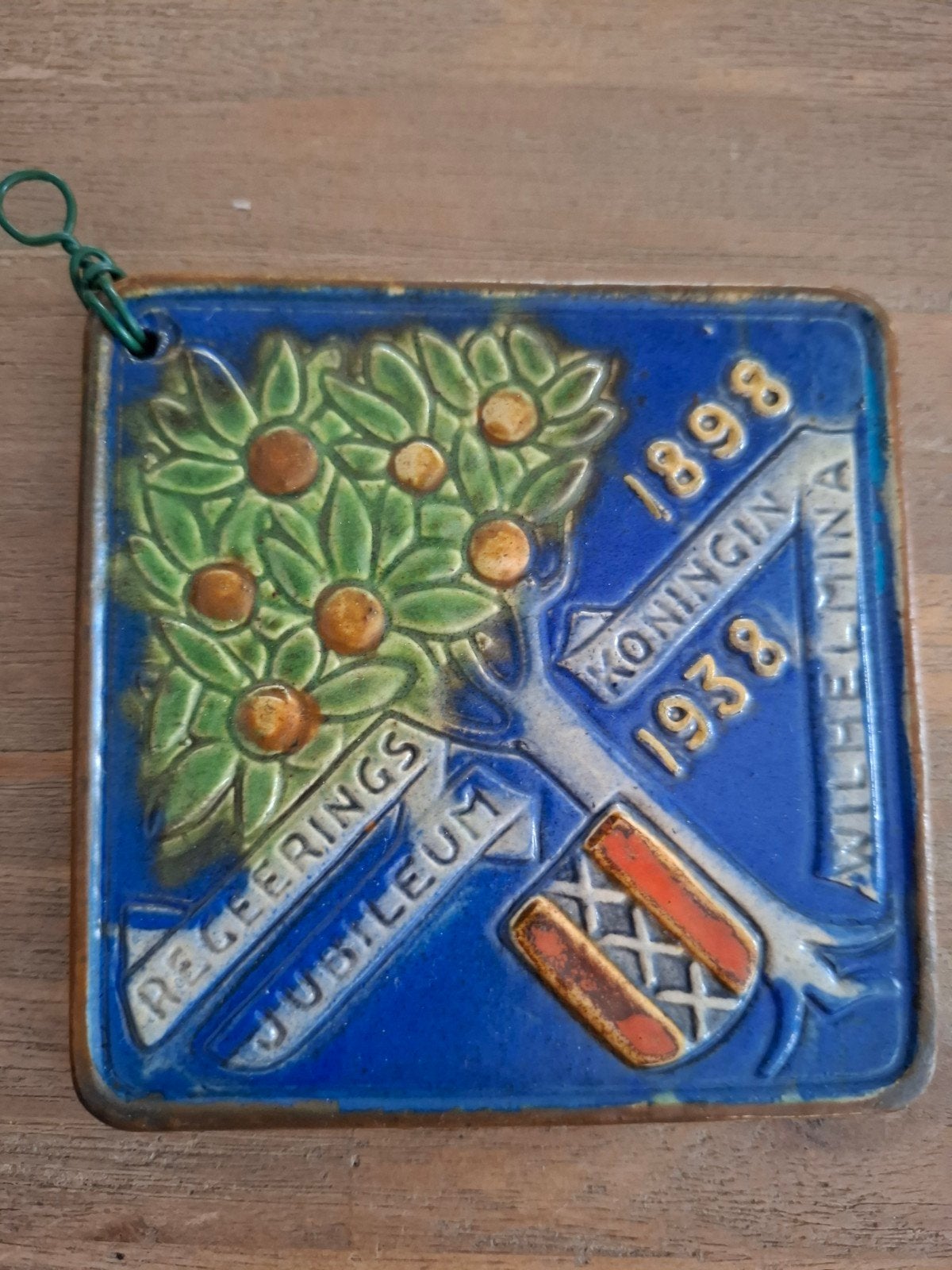 Tegel Koningin Wilhelmina Regeringsjubileum 1898-1938, Antiek en Kunst, Ophalen of Verzenden