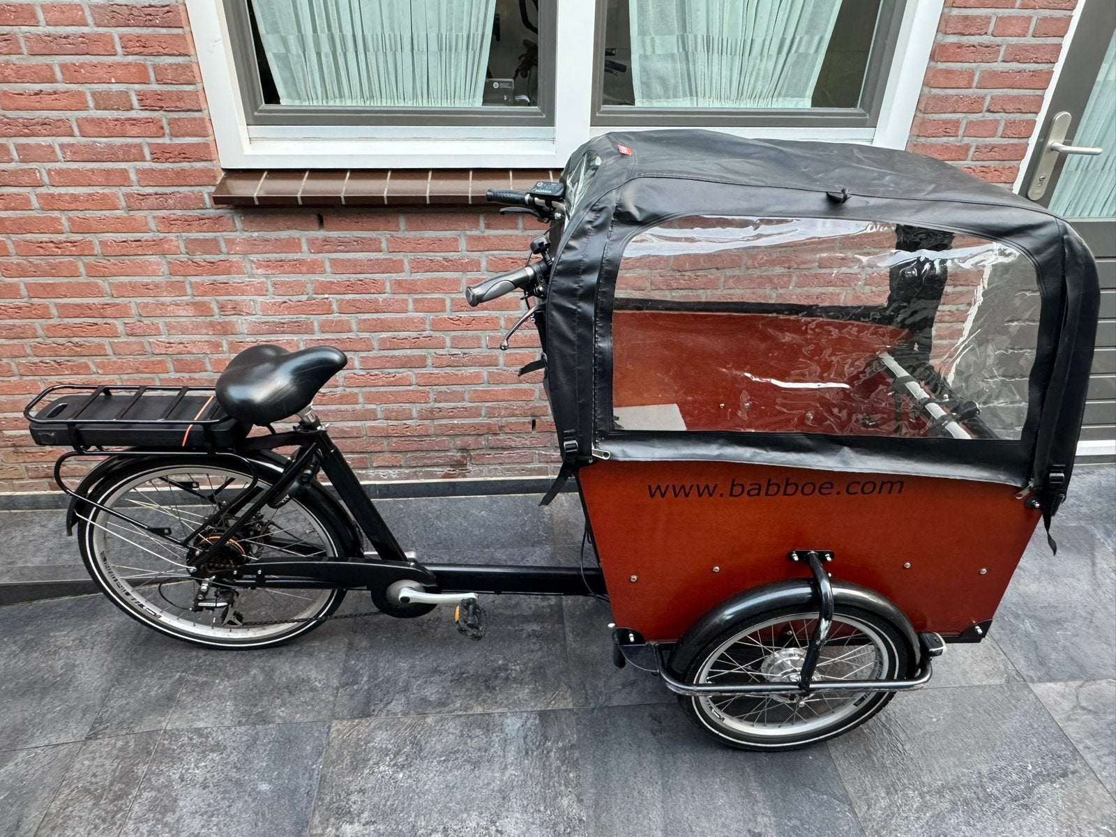 Babboe bakfiets big E, Ophalen, Zo goed als nieuw, 4 kinderen of meer