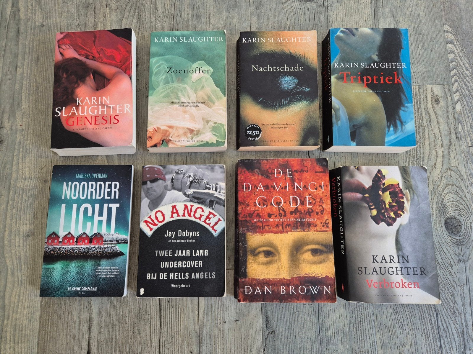 Acht boeken van Karin Slaughter, Dan Brown en meer., Ophalen of Verzenden, Gelezen, Karin Slaughter, Dan Brown, Jay Dobyns, Mariska Overman