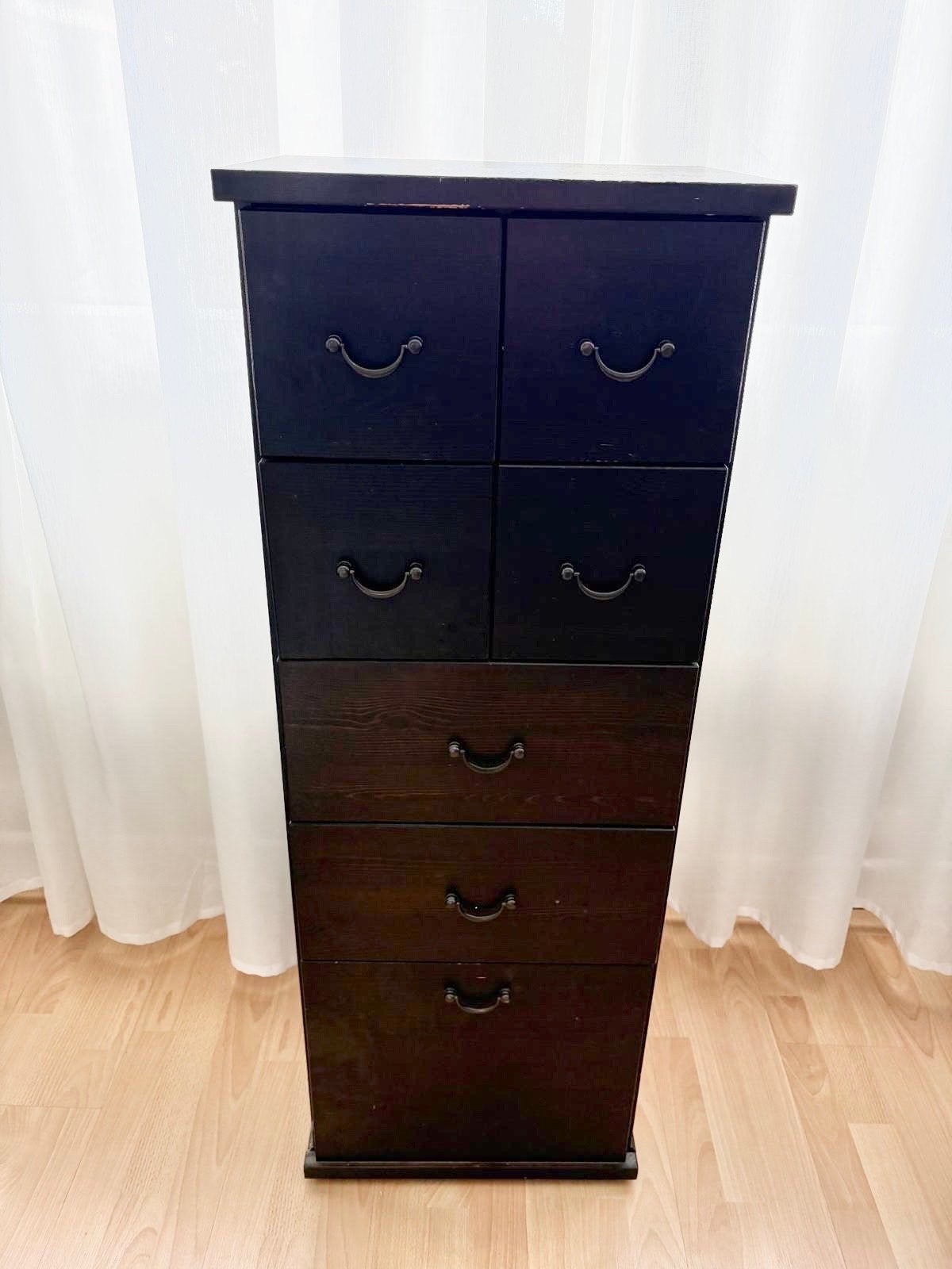Vintage IKEA ladekast, donkerbruin, Ophalen, Minder dan 50 cm, Gebruikt, 5 laden of meer