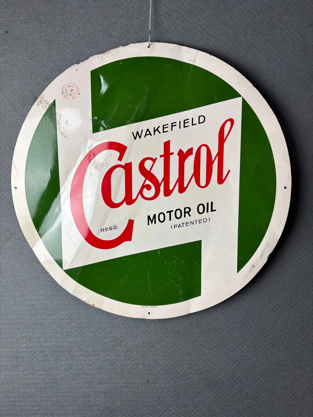 Castrol motor olie reclamebord 50cm brussels, Reclamebord, Gebruikt, ., Ophalen of Verzenden