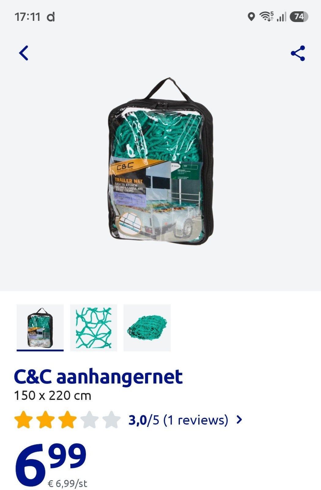 aanhanger  bagage netten set  2x., Ophalen, Zo goed als nieuw