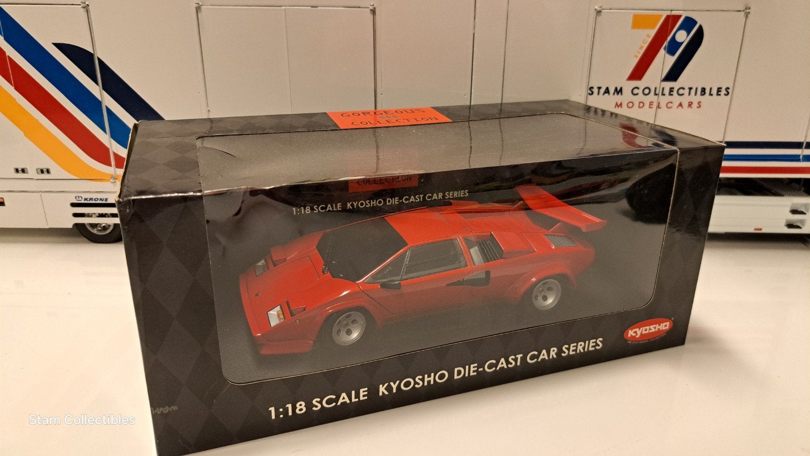 Kyosho Lamborghini Countach LP500 Red, Hobby en Vrije tijd, Modelauto's | 1:18, Kyosho, Auto, Ophalen of Verzenden, Zo goed als nieuw