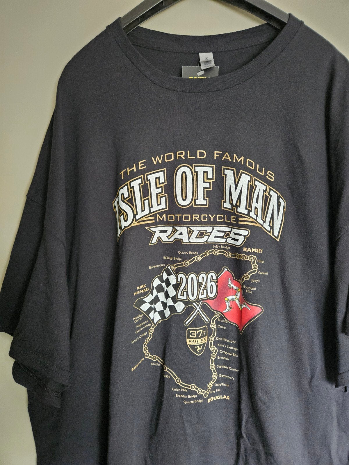 Nieuw Isle of Man Motorcycle Races T-shirt - Maat 5XL, Ophalen of Verzenden, Nieuw, Overige maten, Zwart