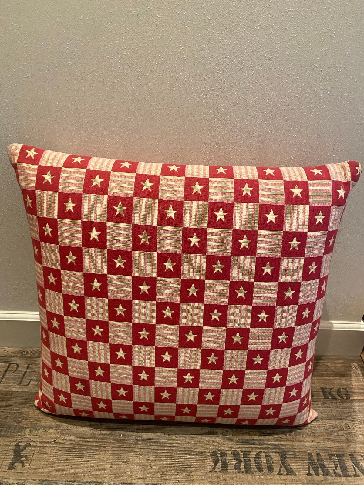 Groot stevig kussen 60x60 cm met rits, Gant, Huis en Inrichting, Woonaccessoires | Kussens, Ophalen of Verzenden, Gebruikt, Rood