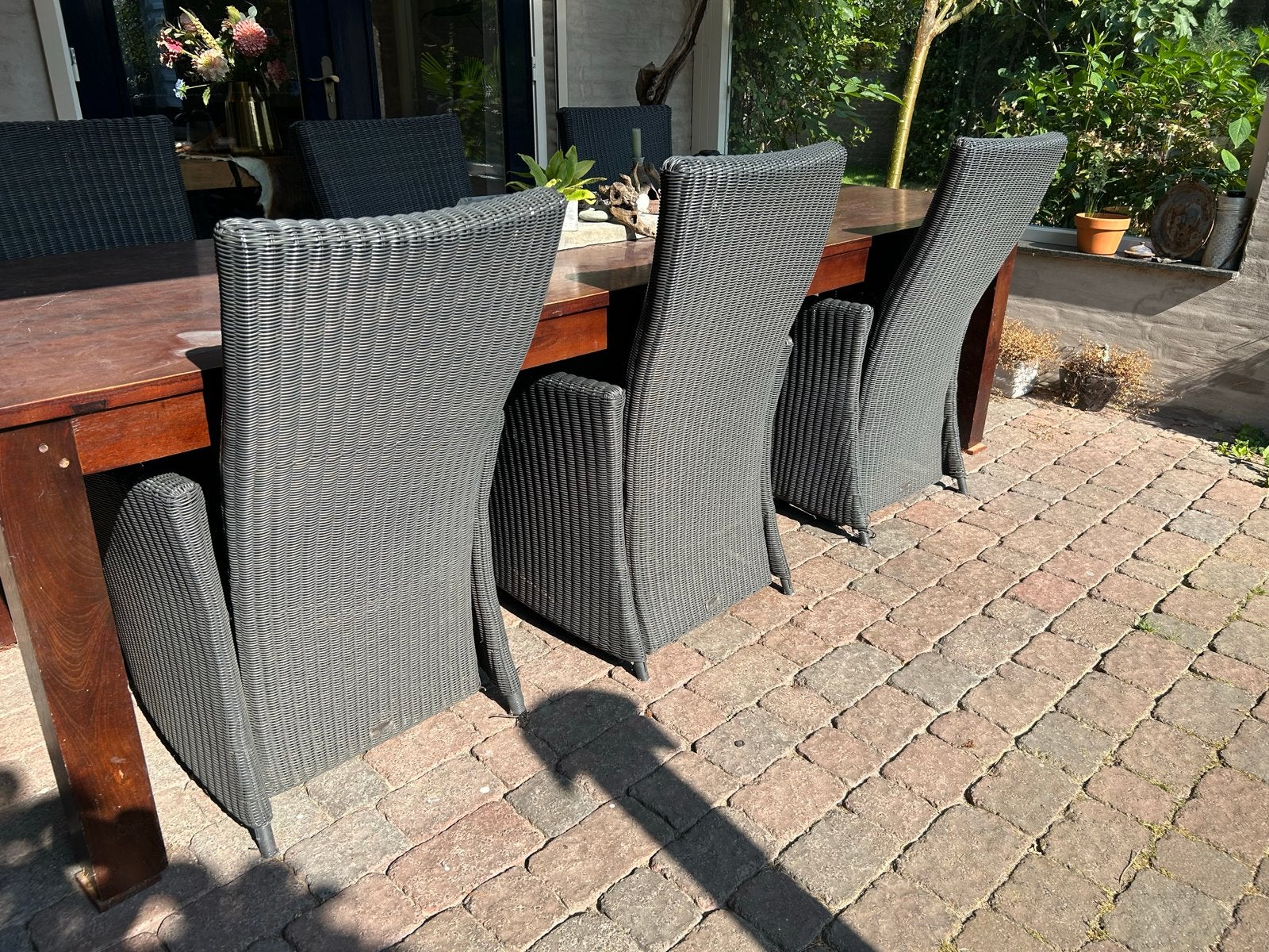 6 Bois le Duc tuinstoelen, waarvan 2 met losse rugleuning, Ophalen, Gebruikt, Kunststof, Verstelbaar