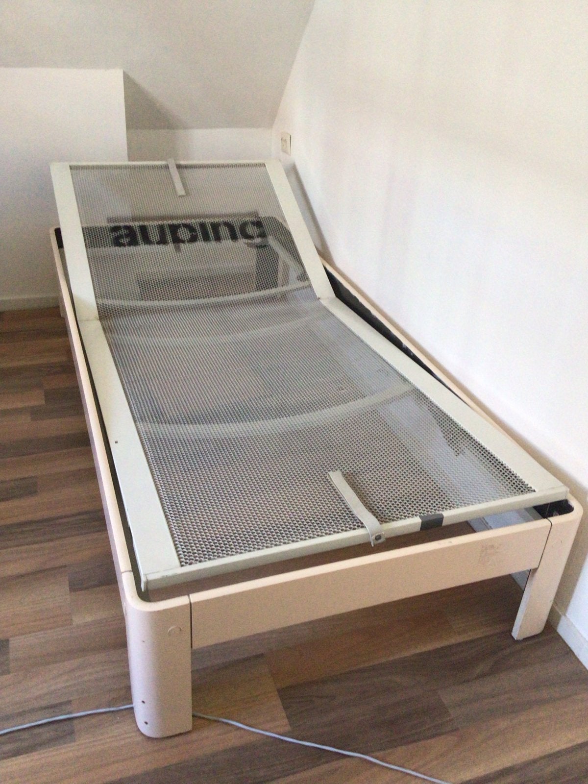 Auping eenpersoonsbed met verstelbare spiraalbodem, Ophalen, 90 cm, Eenpersoons, Metaal