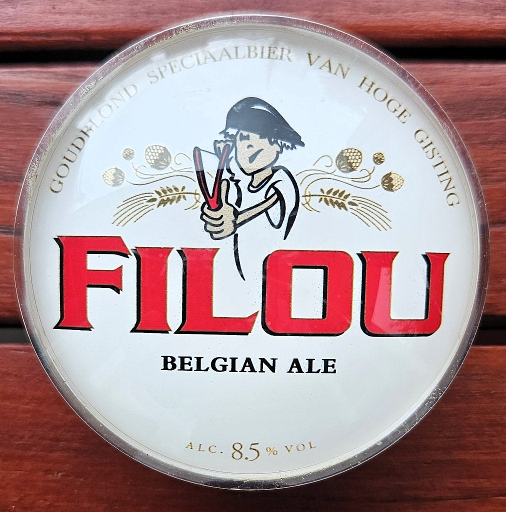 Filou verlicht biertapschildje – origineel horeca tapfrontje, Ophalen of Verzenden, Zo goed als nieuw, Reclamebord, Plaat of Schild