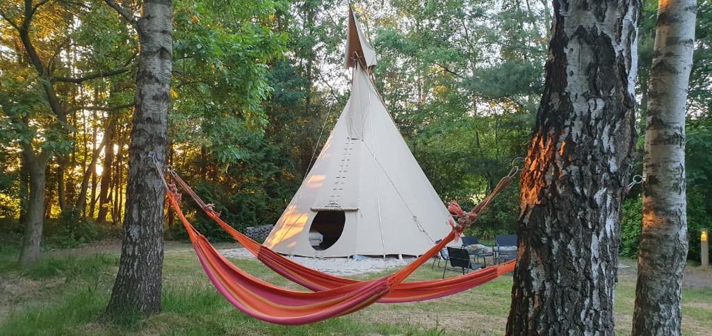Mooie tweedehands Tipi's te koop (2 stuks), Caravans en Kamperen, Ophalen, Zo goed als nieuw, Tot en met 5