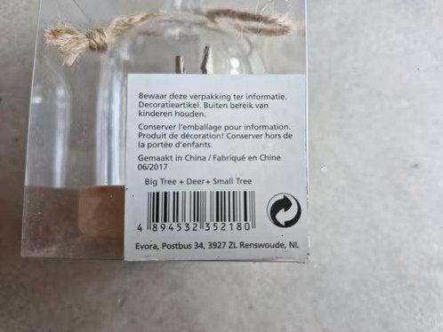 Kleine stolp 8cm met rendier en bomen h, Evora, Onbekend, Nieuw, Ophalen of Verzenden