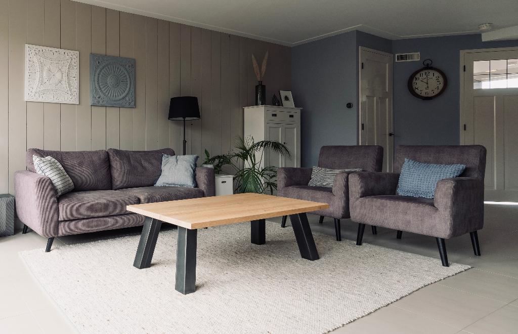 Bank 3 zits, 2 fauteuils en salontafel, Huis en Inrichting, Ophalen, Gebruikt