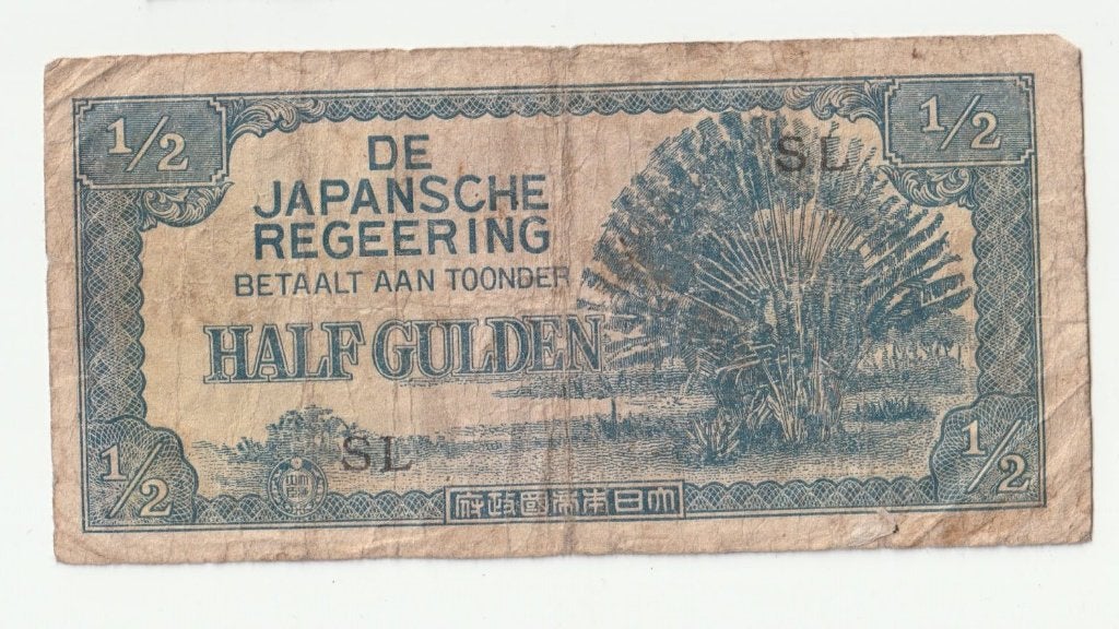 Bankbiljet half Gulden Japansche regeering Nederlands-Indië, Verzenden, Zuidoost-Azië, Los biljet