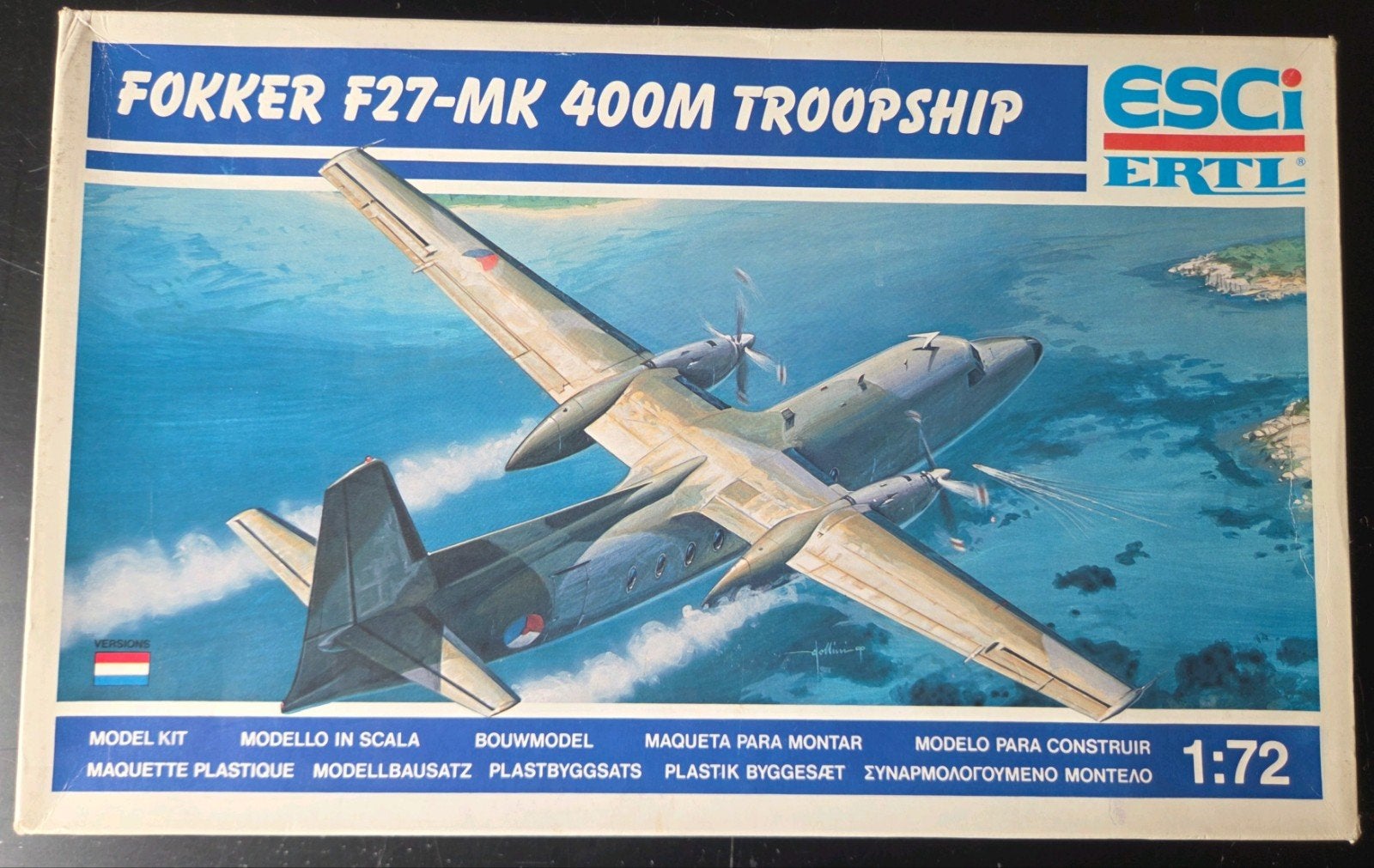 ESCI Fokker F27-MK 400M Troopship 1:72 NL decals, Overige merken, 1:72 tot 1:144, Ophalen of Verzenden, Zo goed als nieuw