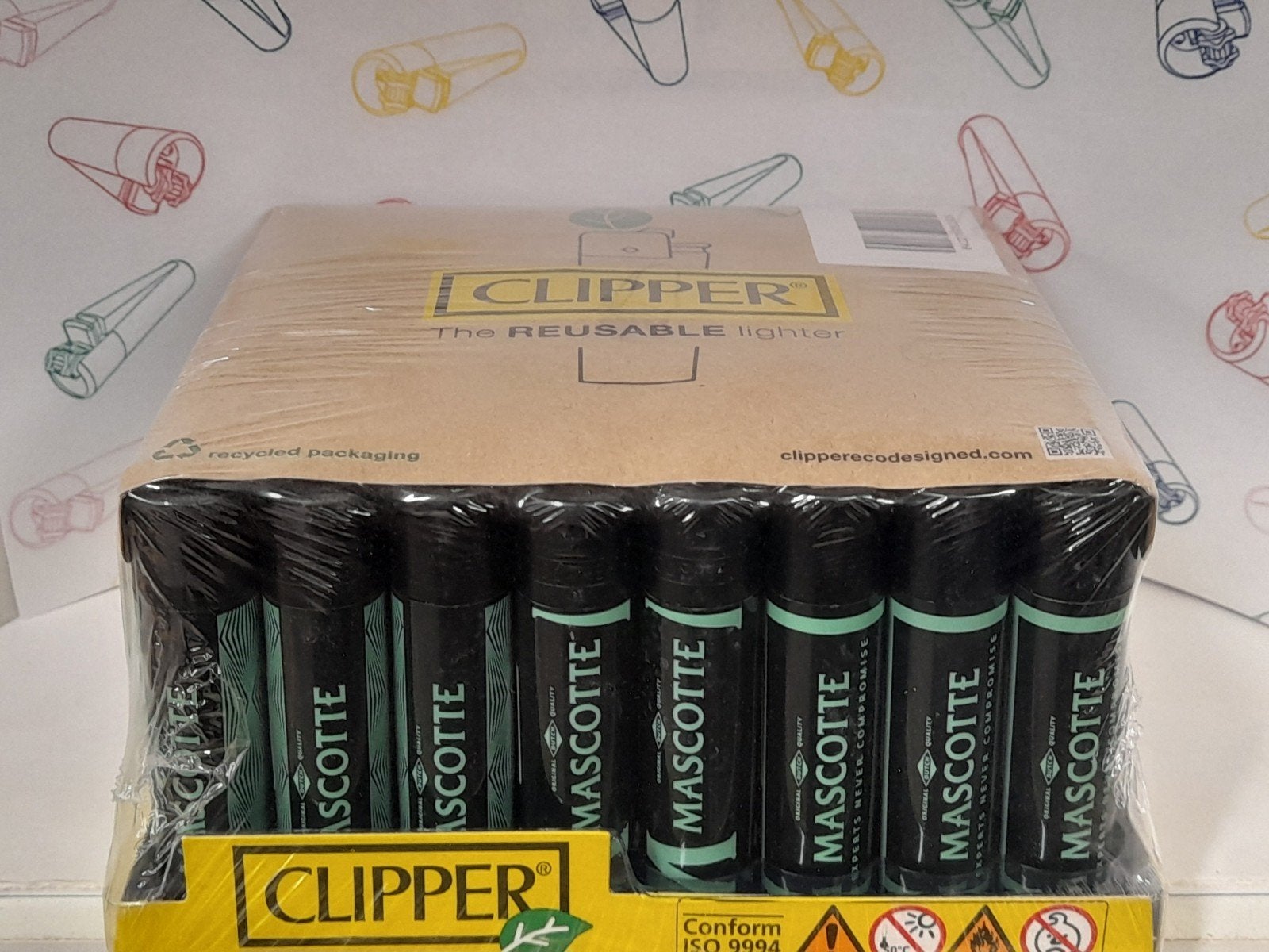 48 clipper aanstekers met mascotte opdruk., Ophalen of Verzenden, Nieuw, Aansteker