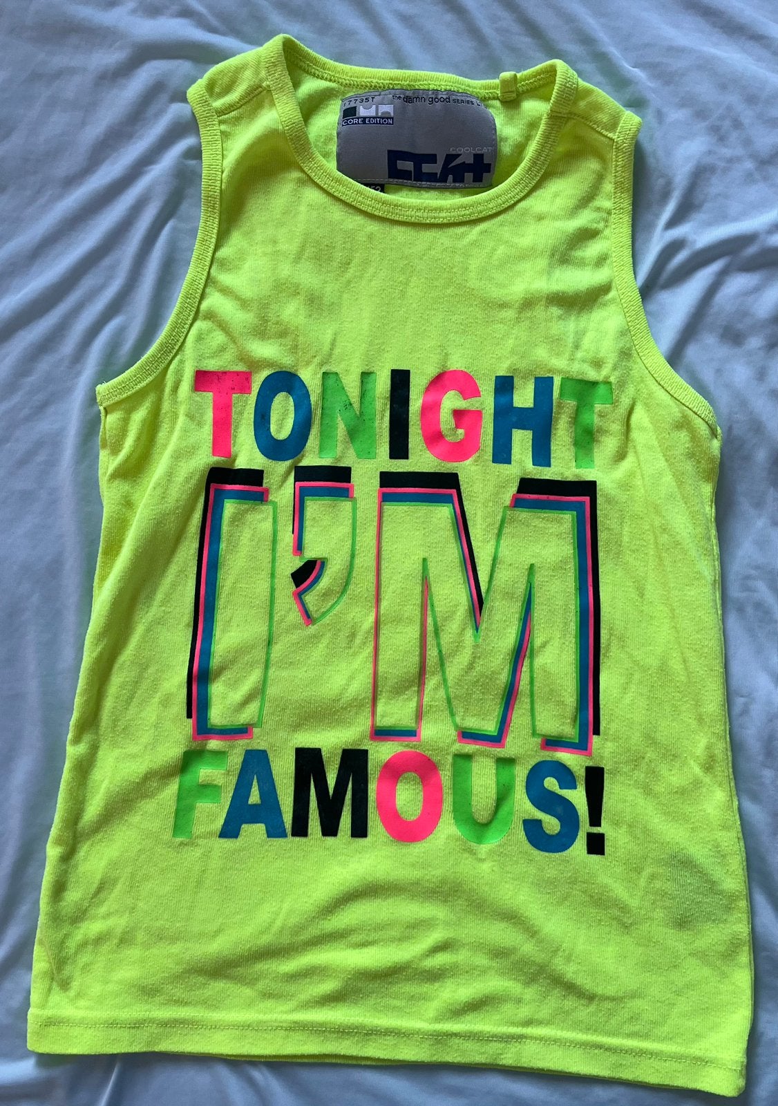 CoolCat hemdje mt 146/152 fel geel neon shirt zonder mouwen, Ophalen of Verzenden, Zo goed als nieuw, Meisje, Shirt of Longsleeve
