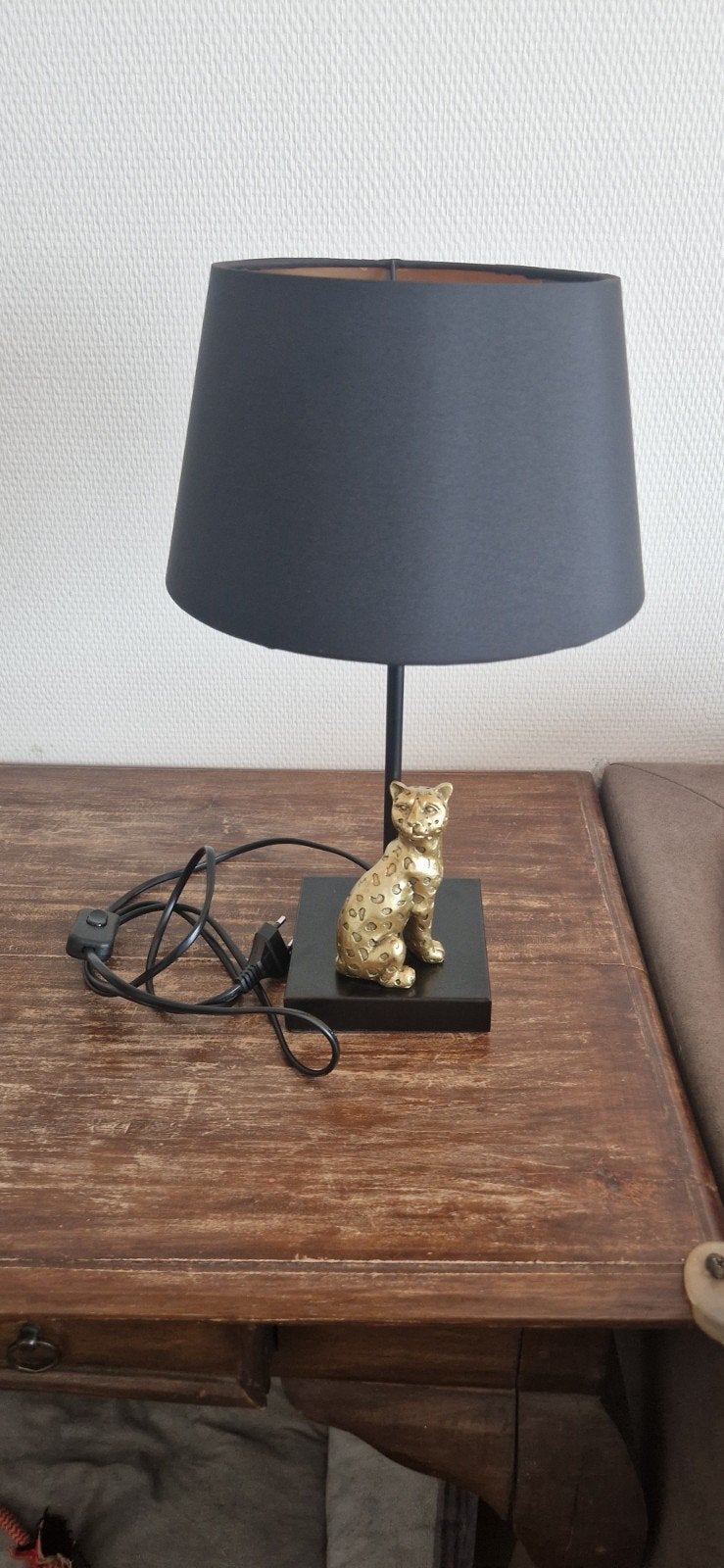tafellamp luipaard, Ophalen, Nieuw, E27 (groot), Zwart