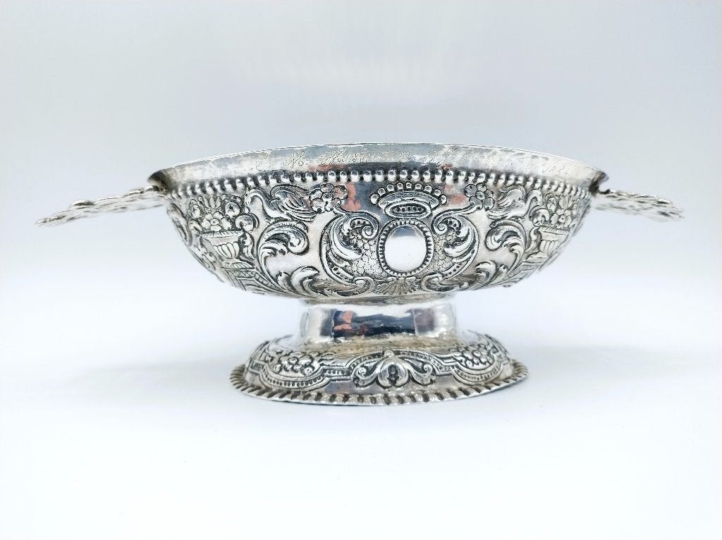 Zilveren brandewijnkom, Jelle Thomas, Makkum, 1754, Verzenden, Zilver
