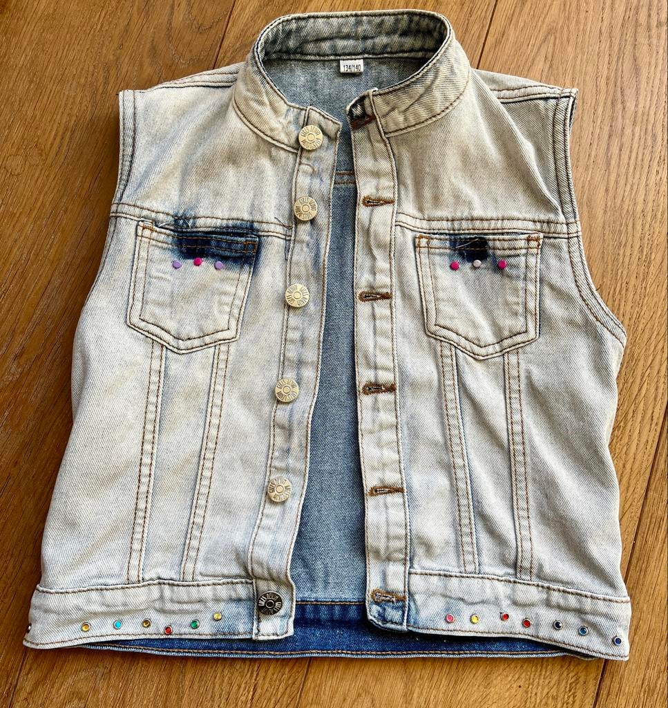 Zeeman spijkergilet / mouwloos denim jasje - maat 134/140, Ophalen of Verzenden, Zo goed als nieuw, Meisje, Overige typen