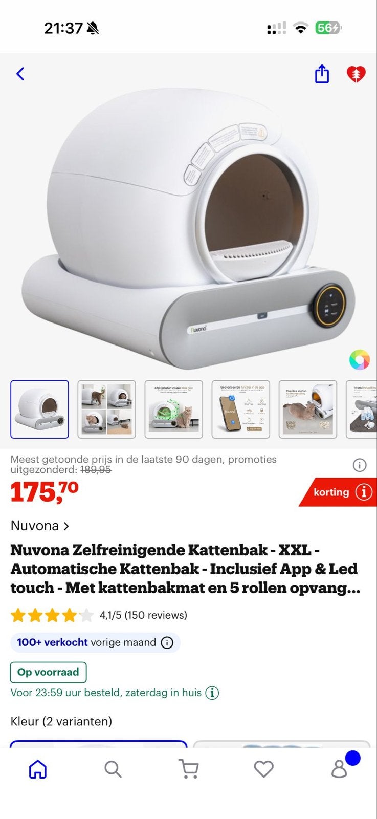 Automatische kattenbak, Dieren en Toebehoren, Kattenbakken, Ophalen, Zelfreinigend, Zo goed als nieuw, Open