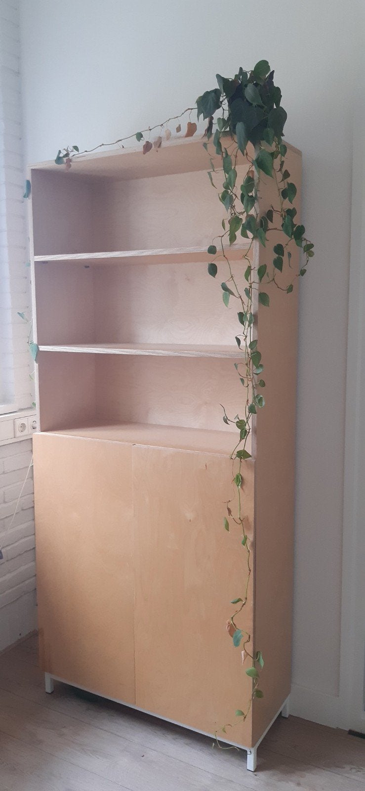 Hoge boekenkast, multiplex, Ophalen, 200 cm of meer, 50 tot 100 cm, 25 tot 50 cm