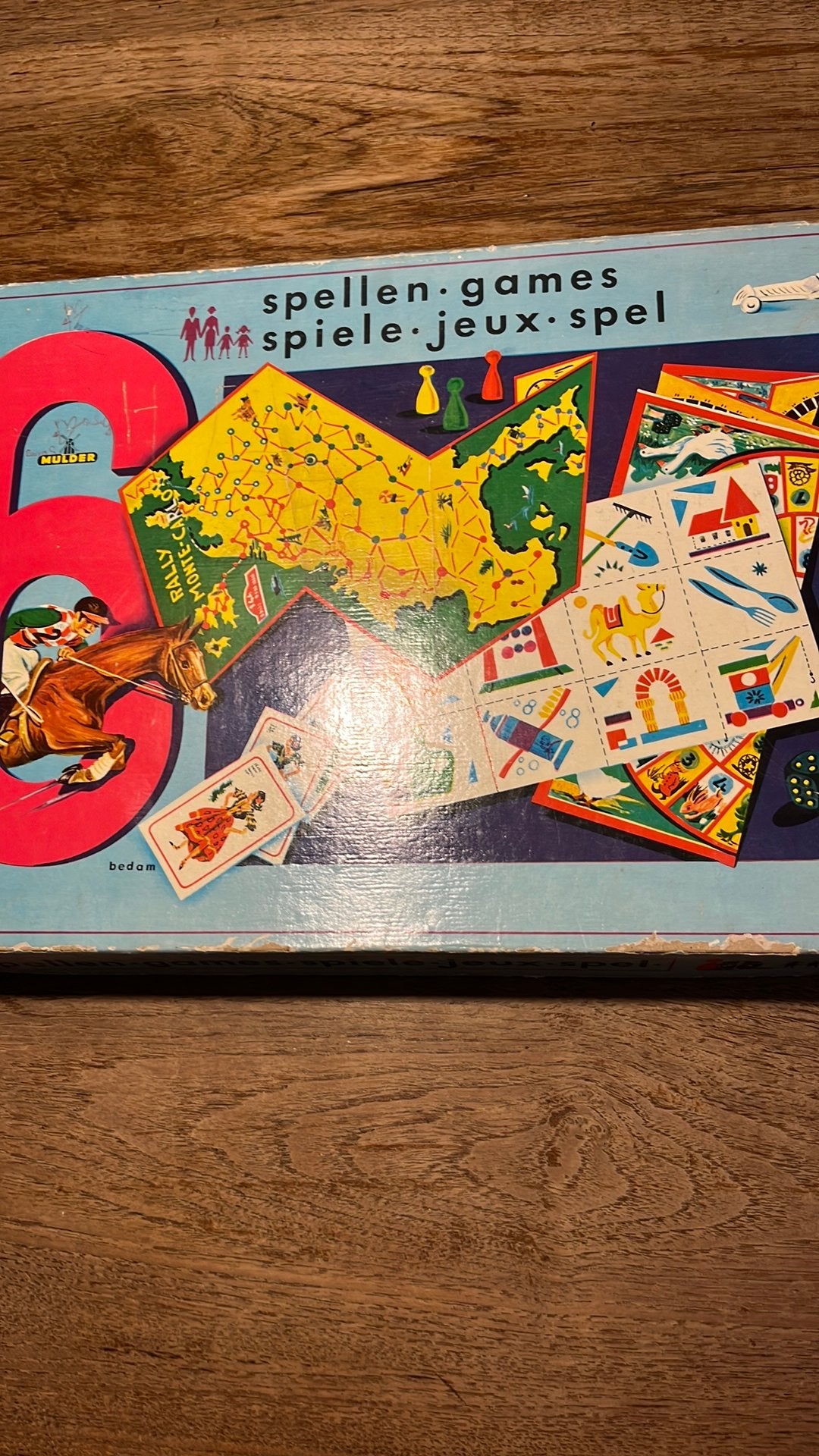 Vintage gezelschapsspellen uitgegeven door moccona., Ophalen of Verzenden, Gebruikt