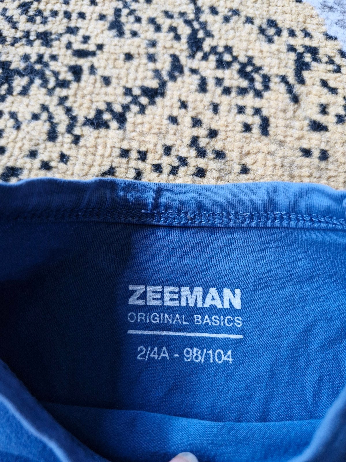 Blauw effen tshirt maat 98-104, Zeeman, Onbekend, Ophalen of Verzenden, Zo goed als nieuw
