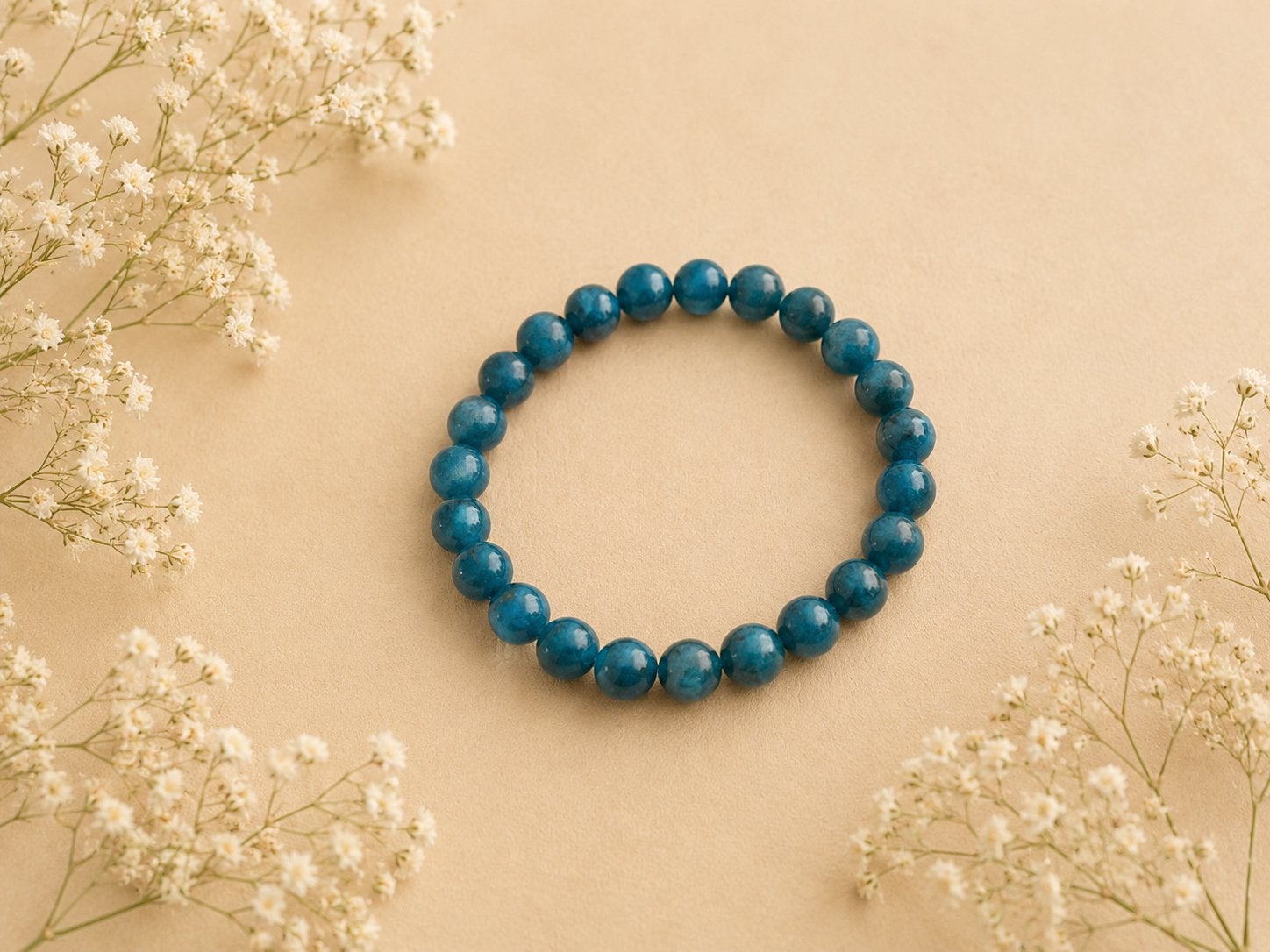 Kogelarmband 8mm Apatiet, Overige materialen, Blauw, Nieuw, Ophalen of Verzenden
