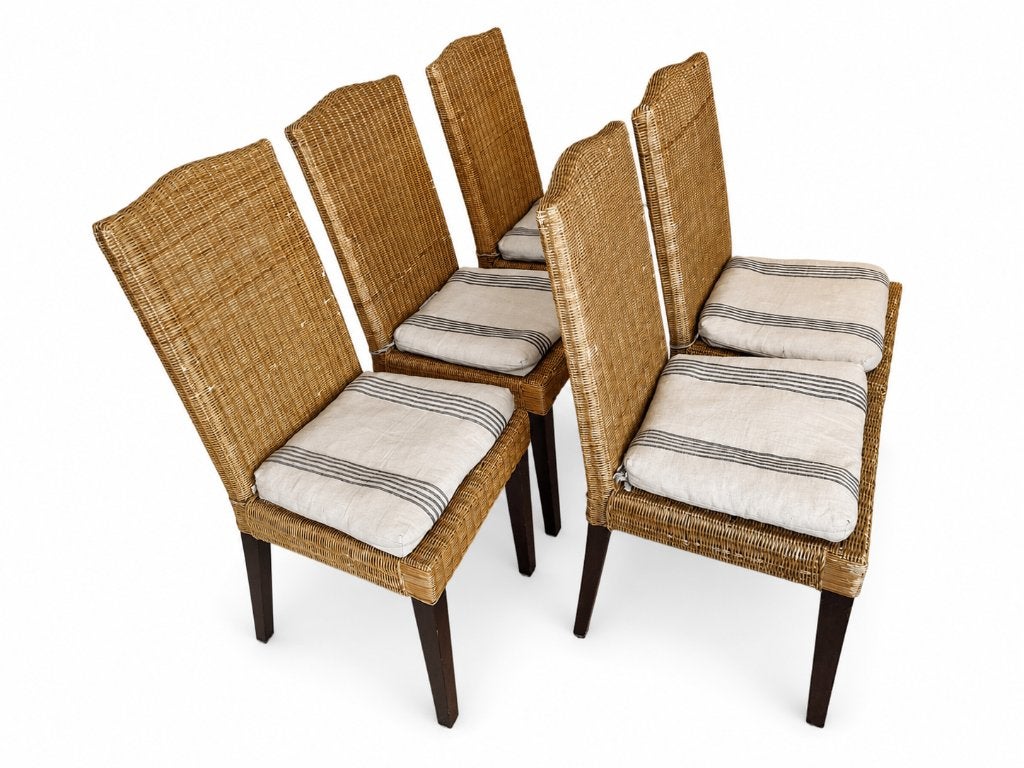 5 rotan stoelen, Ophalen, Gebruikt, Bruin, Riet of Rotan