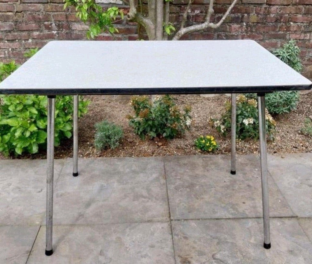 tafel, keukentafel, Formica Vintage Tafel. kampeertafel, Ophalen of Verzenden