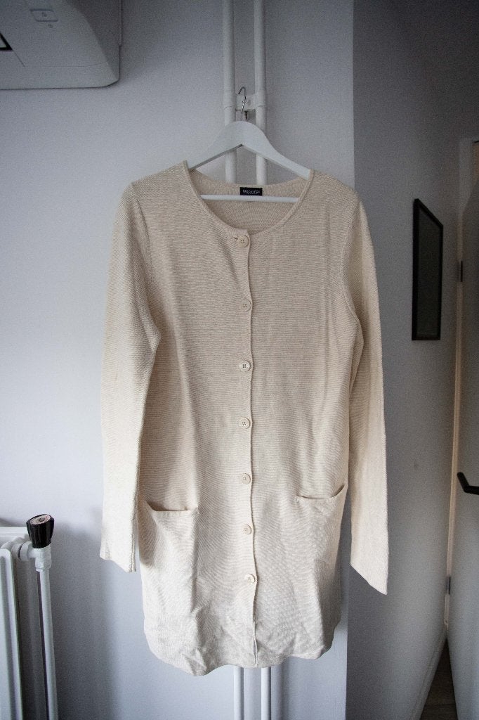 Beige / crème lang vest Bloomings maat M, Maat 38/40 (M), Beige, Ophalen of Verzenden, Zo goed als nieuw