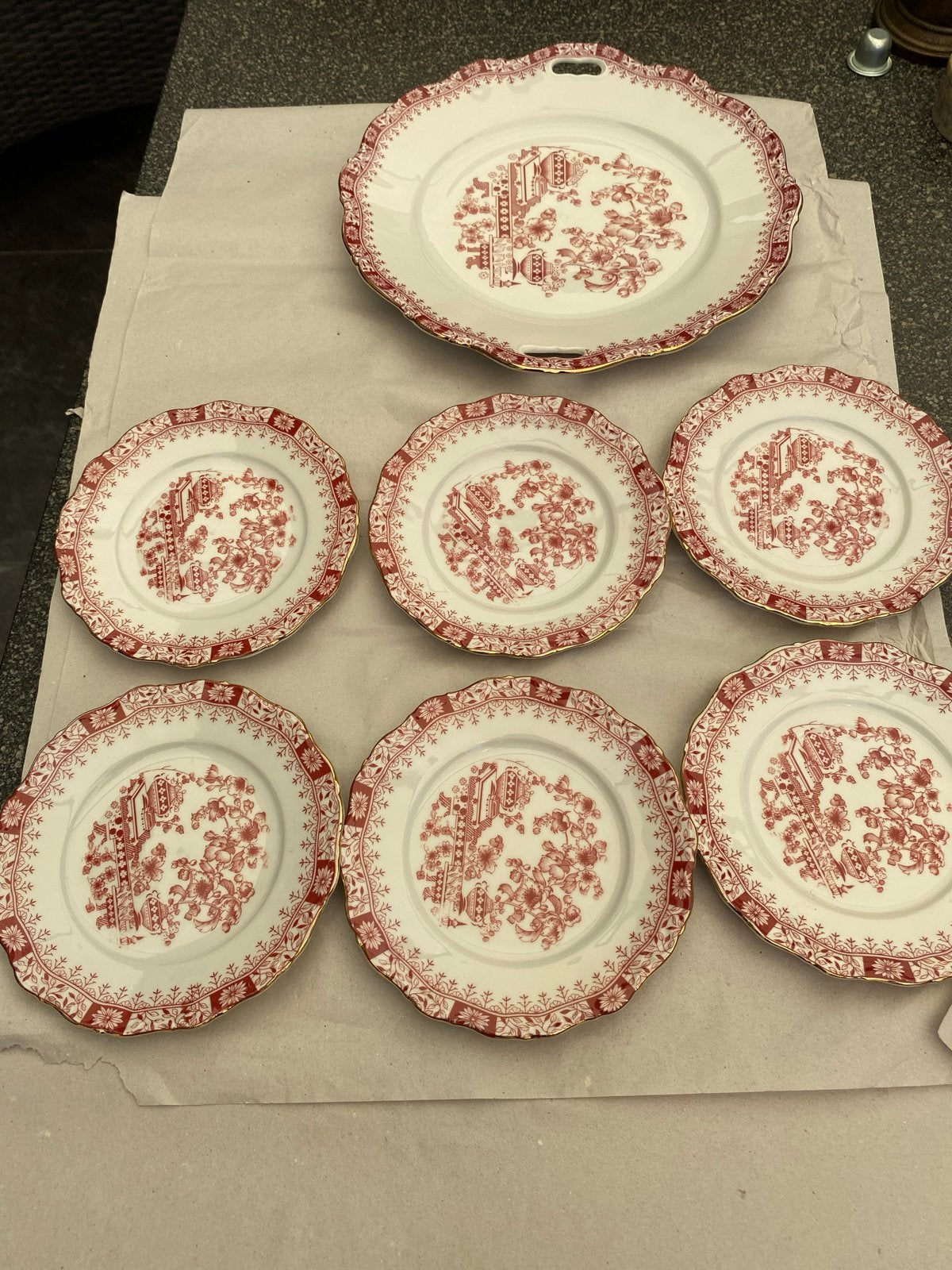 Feltmann Weiden Bavaria Porseleinen Servies - Rood Patroon, Ophalen of Verzenden