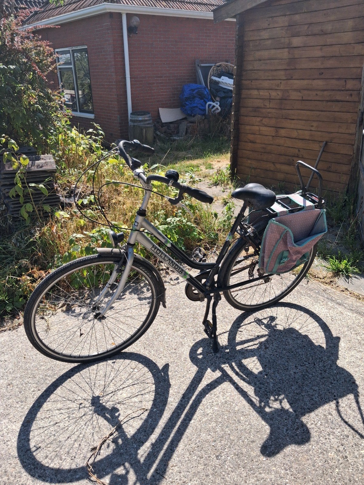 Hollandia damesfiets met 6 versnellingen en fietstassen, Velgrem, Versnellingen, Ophalen, Overige merken