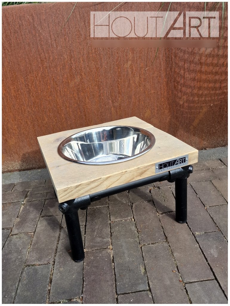 Leuke eet of drinkset zwarte steigerbuis met steigerhout, Info@hout-art.nl, Nieuw, Ophalen of Verzenden, Hoeves 3 in Schijndel