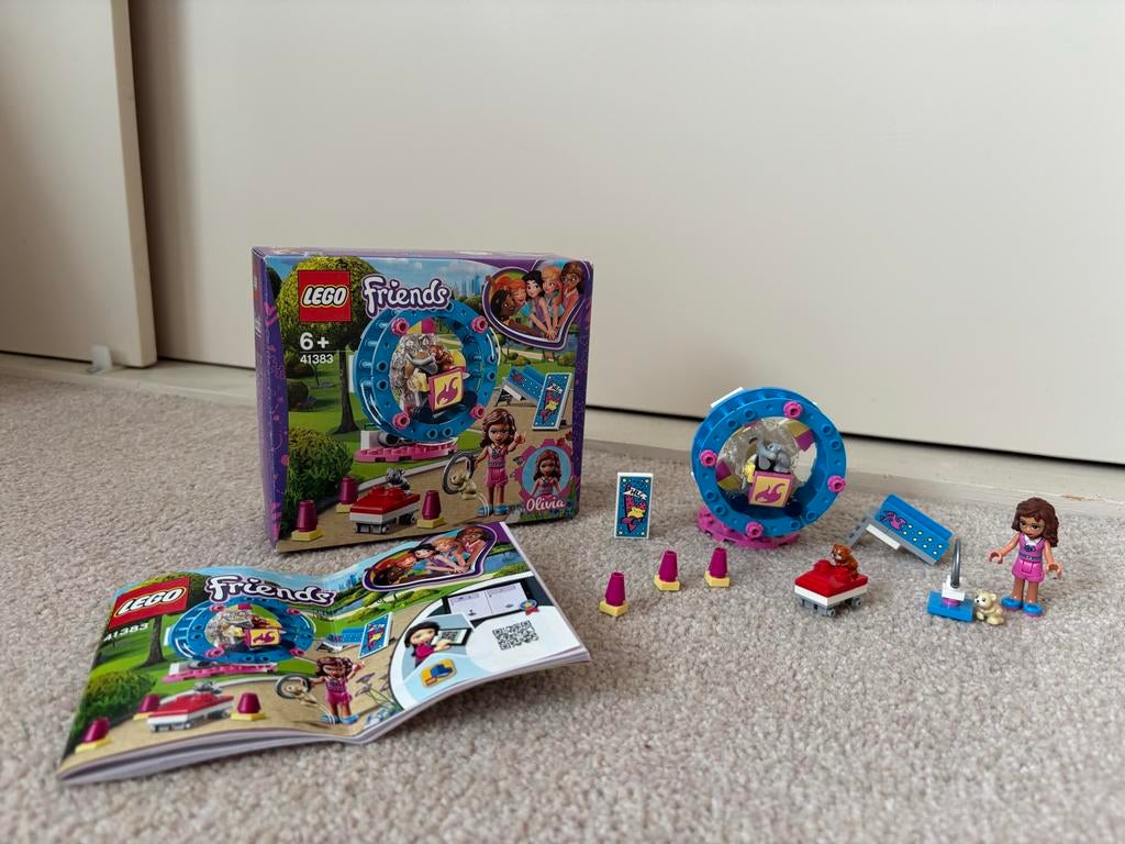 LEGO Friends 41383 Olivia's Hamster Speeltuin Complete set, Lego, Friends, Ophalen of Verzenden, Zo goed als nieuw