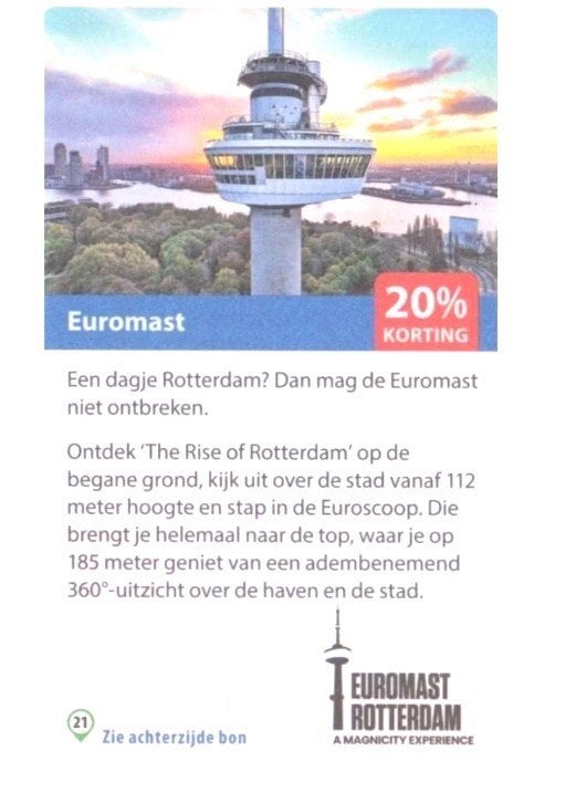 Euromast 20% kortingsbon, Drie personen of meer, Kortingsbon, Overige typen