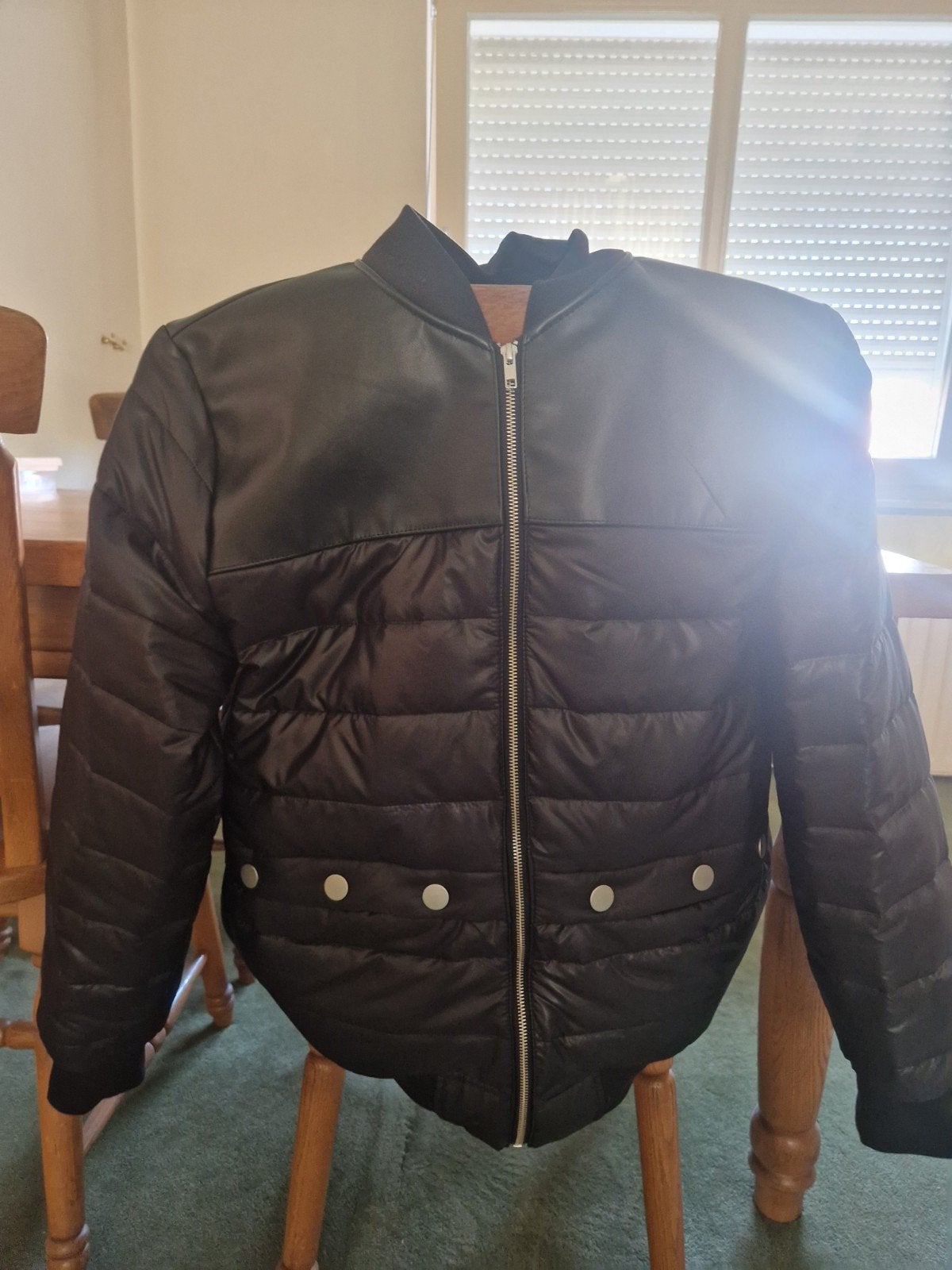Uniek gewatteerd bomberjack Zwart met Lamsleer, Ophalen, Zwart, Iceberg, Maat 56/58 (XL)