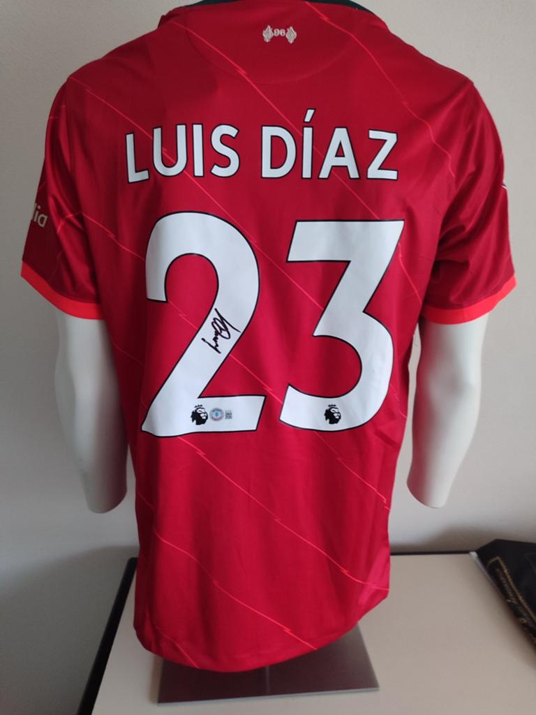 Liverpool shirt gesigneerd door Luis Diaz met Beckett coa, Verzamelen, Sportartikelen en Voetbal, Ophalen of Verzenden, Nieuw