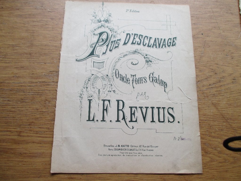 Plus d'esclavage - l.f.revius - piano, Gebruikt, Klassiek, Ophalen of Verzenden, Artiest of Componist