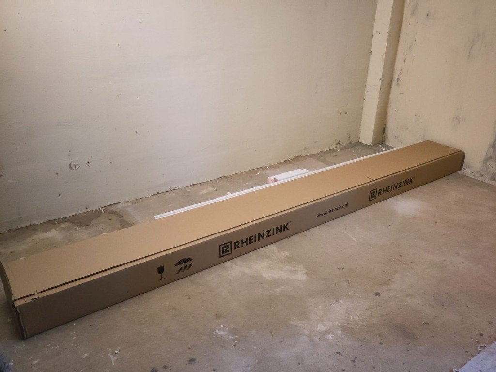Zinken dakgoot nieuw - M44 mastgoot Rheinzink 3m, Doe-het-zelf en Verbouw, Buizen en Afvoer, Ophalen, 2 tot 4 meter, Nieuw, Zink