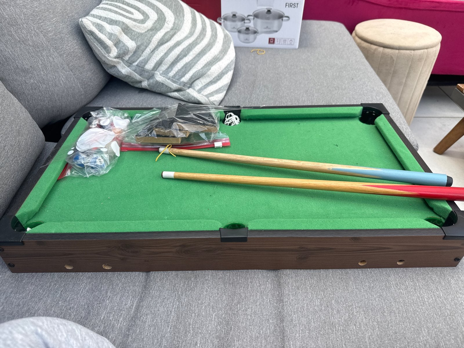 Tafelbiljart / Pooltafel mist een voetje, Ophalen, Gebruikt