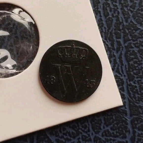 Mooie schaarse halve (1/2) cent 1843 - Willem II, Verzenden, Koning Willem II, Overige waardes, Losse munt