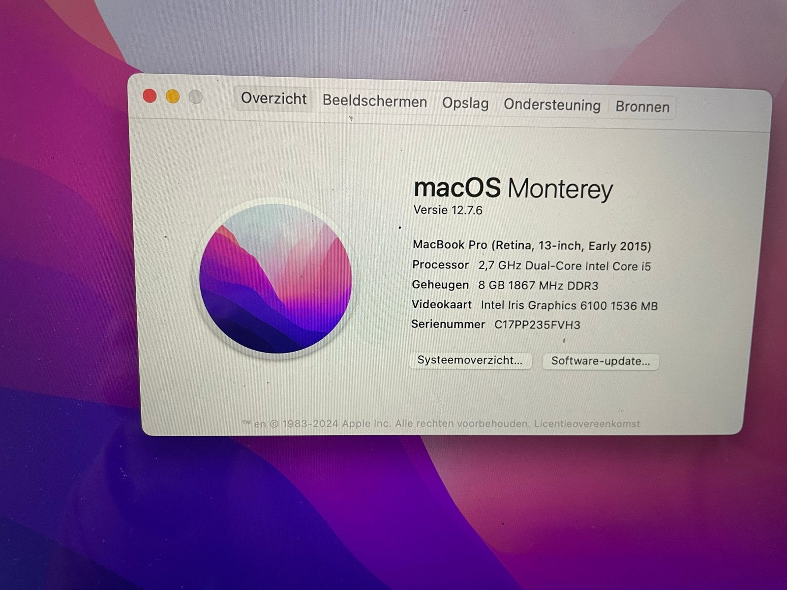 MacBook Pro (Retina, 13-inch, Early 2015) 8GB RAM 121GB, Computers en Software, MacBook Pro, Gebruikt, 2 tot 3 Ghz, Qwerty