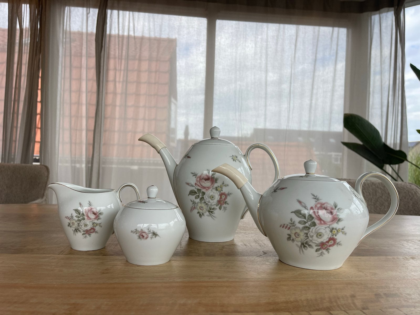 Vintage Johann Haviland Bavaria Theeservies Rozen, Ophalen of Verzenden