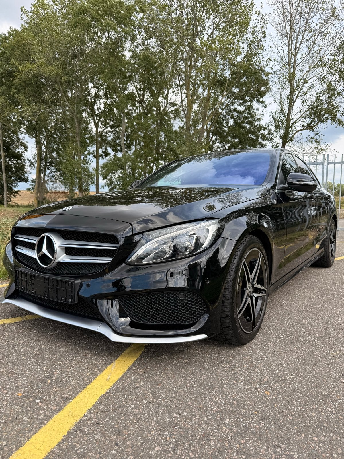 Mercedes C200 cdi 2.0 9-G AMG-LINE memory leder, Automaat, 4 cilinders, Zwart, Leder