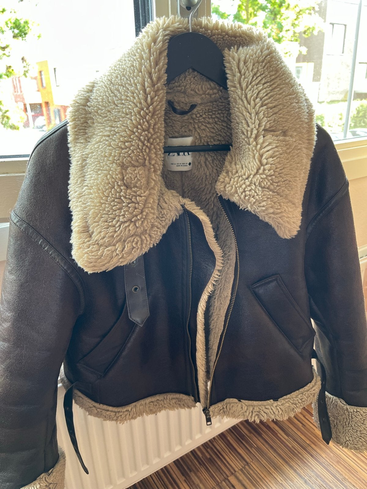 Zara Bikerjack met teddy voering - Maat M, Ophalen of Verzenden, Zo goed als nieuw, Maat 38/40 (M), Bruin