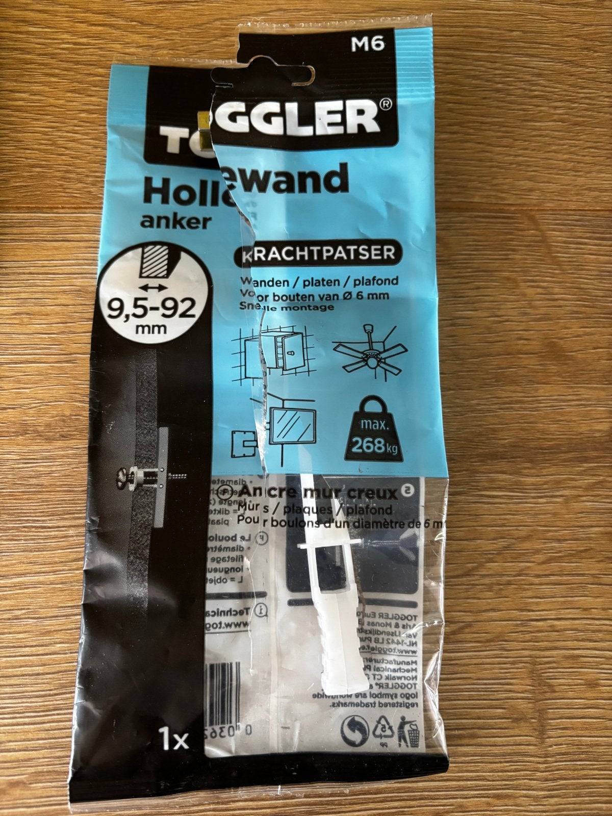 TOGGLER Hollewandanker M6 - Krachtpatser voor wanden/plafond, Doe-het-zelf en Verbouw, Ophalen of Verzenden, Nieuw, 50 tot 100 mm