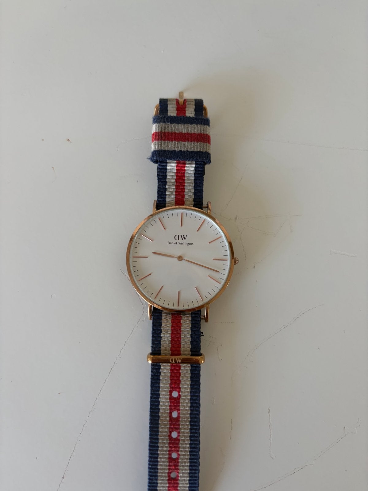 Daniel Wellington horloge met NATO bandje, Gebruikt, Staal, Polshorloge, Overige materialen
