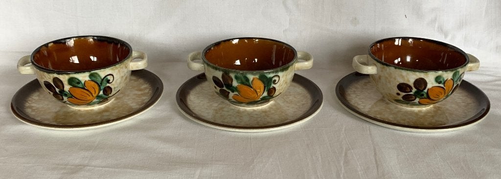 Vintage Boch soepkommen met schotel  "corfou", Overige merken, Verzenden, Zo goed als nieuw, Kom(men)