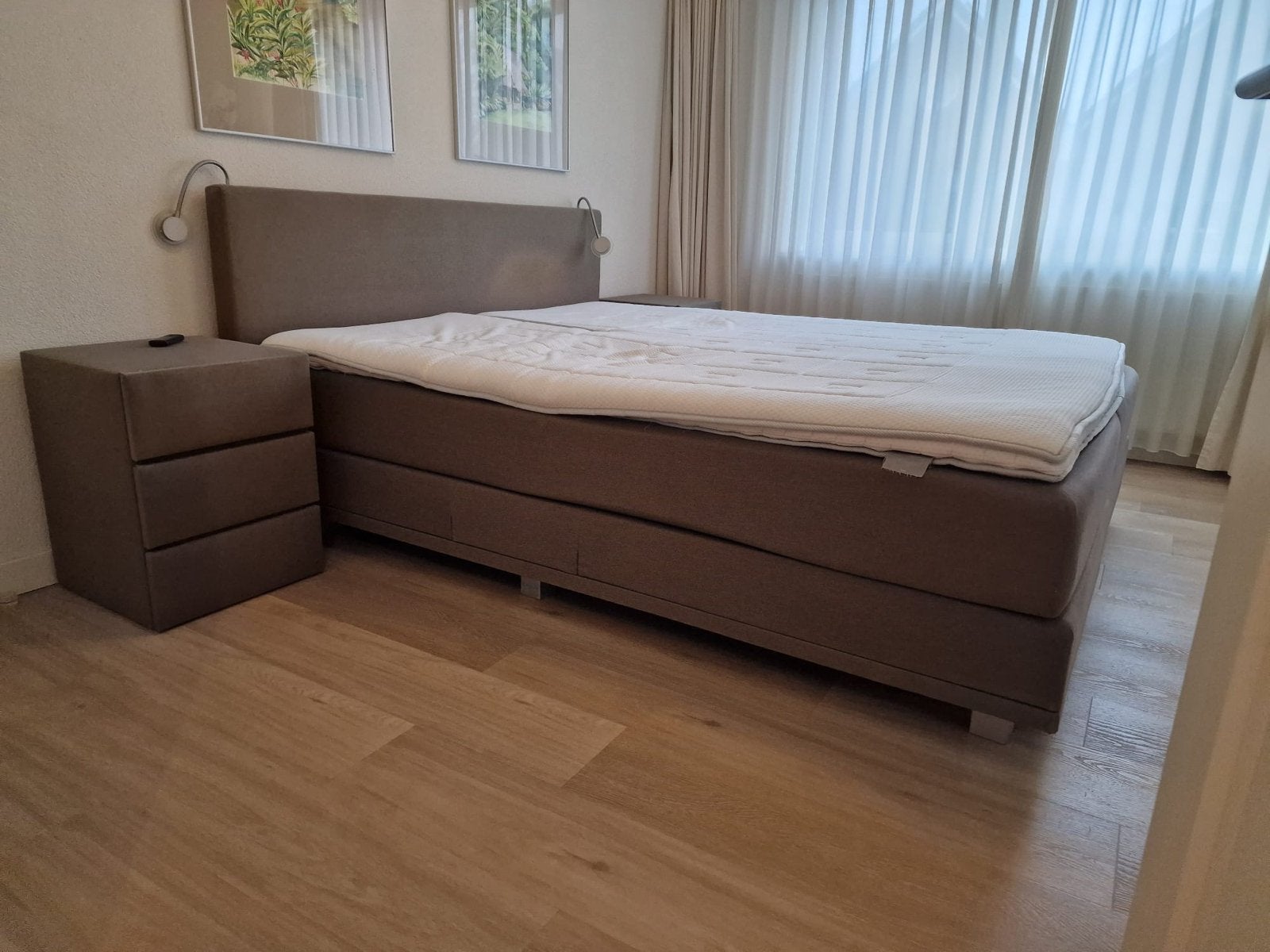 Swiss Sense Boxspring Home 180x220 elektrisch verstelbaar, Ophalen, Bruin, Tweepersoons, 180 cm