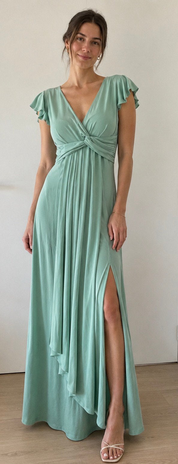 Bonprix Maxi jurk pastelgroen dames maat S / 36 / 38, Ophalen of Verzenden, Zo goed als nieuw, Maat 36 (S), Onder de knie